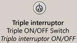Pie salon 3 L.MAENA negro-laton 3 x 40w e-14 - ALEMAR