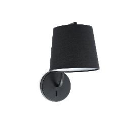 Aplique Berni Faro negro - Pantalla negra textil