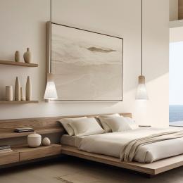 Colgante BARROS lino tostado 1 x 60w e-27 - ALEMAR