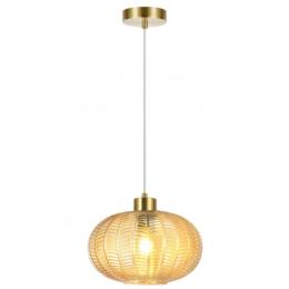 Colgante NAWA latón-ambar 1 x 60w e-27 - ALEMAR