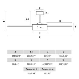 Ventilador SAINT Blanco FARO - Motor DC luz LED Ø132cm.