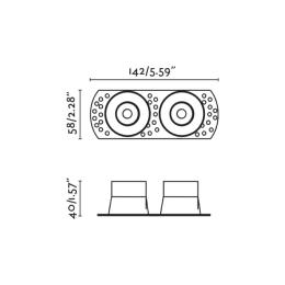 Empotrable Trimless FLIC 2 luces orientable negro Faro