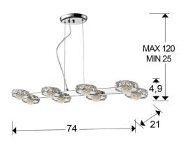 Lampara SURIA 8 luces - Schuller - Luz LED