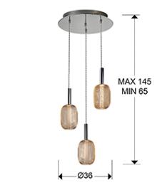 Lampara MICRON 3 luces racimo - Schuller.