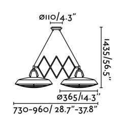 Colgante PLEC Faro 2 luces LED acabado marron envejecido 