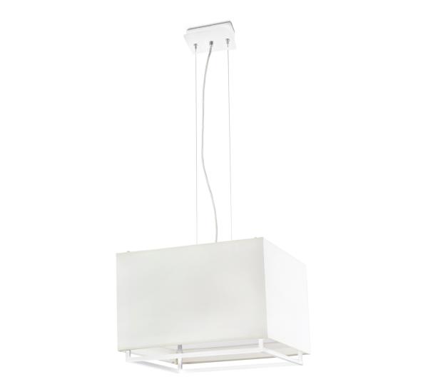 Lampara Vesper cuadrada blanca Faro- Pantalla Beige