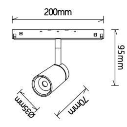 Foco imantado MAGNETO 48V Mantra - Oro Negro 5W