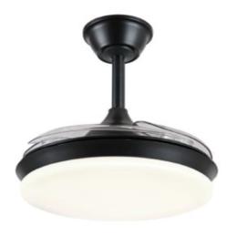 Ventilador retractil Isabella-S Negro P&B - Motor DC. 40-92cmØ.