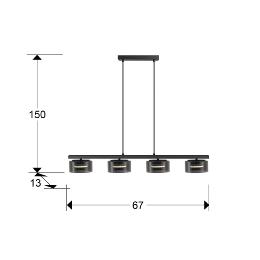 OLAIA- LAMPARA 4L NEGRO-SMOKY - ILUMINACION i3 By SCHULLER