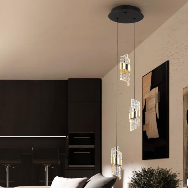 ILIADA- LAMPARA 3L NEGRO-ORO - SCHULLER