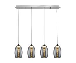 Lámpara colgante Nebula Schuller - 4 luces LED. Cromo