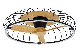 Ventilador NATURE Negro/Haya - Mantra. Luz LED Ø79cm