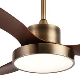 Ventilador Celeste XL Cuero satinado - Motor DC. Luz LED. 120cmØ.