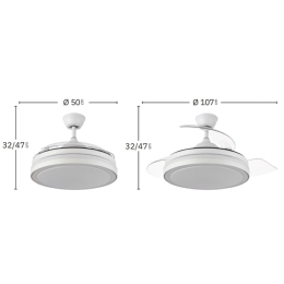 Ventilador ESPARTA MINI Plata Fabrilamp - Motor DC Ø91cm