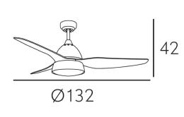 Ventilador Autan Gris Fabrilamp motor DC. 132cm.Ø