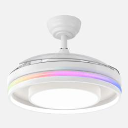 Ventilador Pitufo RGB Fabrilamp Blanco - Motor DC Ø107cm