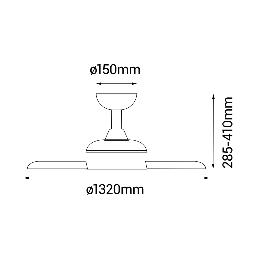Ventilador NATI Blanco - Sulion -  Motor DC. 132cm Ø.