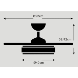 Ventilador SELINA Mini Blanco P&B - Motor DC Ø40-92cm Luz LED