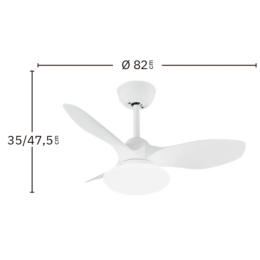 Ventilador Paramo Blanco Haya Fabrilamp - Motor DC Ø82cm