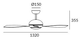 Ventilador Sirocco Leds-c4 - Motor Dc luz Led 132cm.Ø