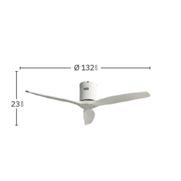 Ventilador AGUILON Blanco - Sin luz - Fabrilamp motor DC. 132cm.Ø