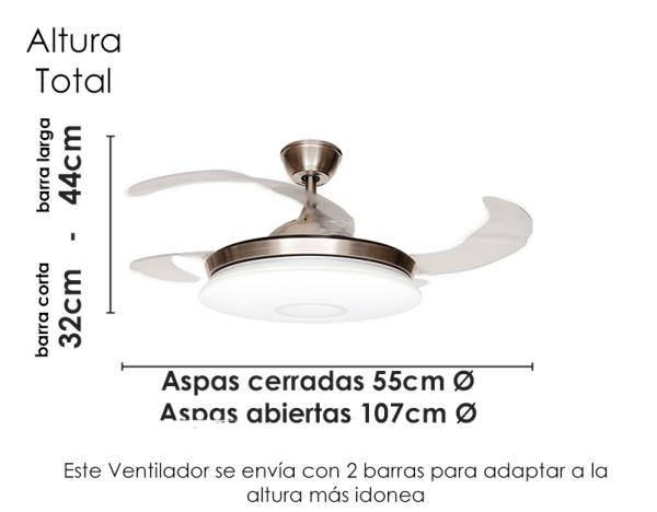 Ventilador de Techo Texaluge | Seren aspas retractiles