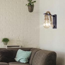 Aplique ROPE negro 1 x 60w e-27 - ALEMAR