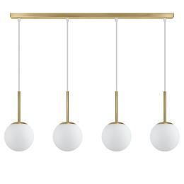 Regleta 4L PORTILE latón-opal 4 x 40w e-14 - ALEMAR