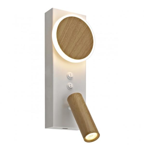 Aplique led ARBAS negro-mader led 11w 740lm 3000k - ALEMAR