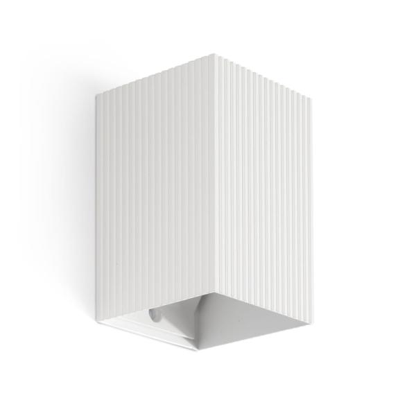 Aplique LUNE cuadrado estriado blanca Faro Barcelona