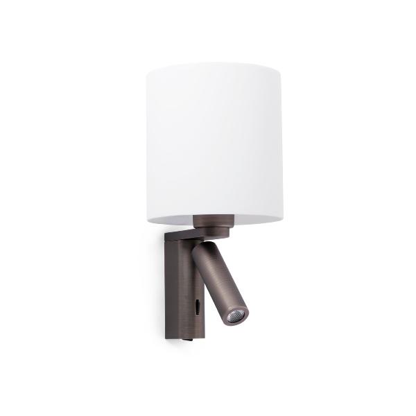 Aplique Rob Faro Marron - Lector LED Tulipa Policarbonato