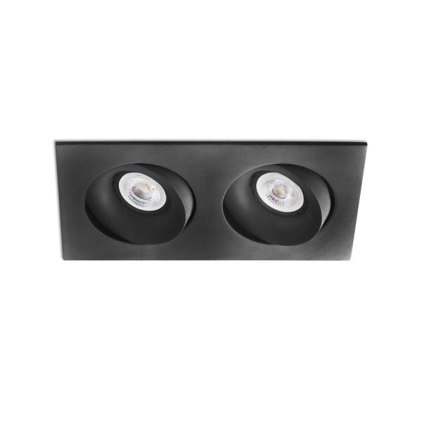 Empotrable ARGON 2 Luces rectangular negro Faro 