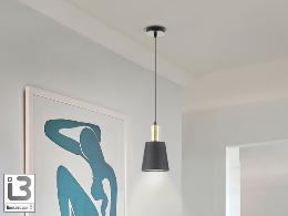 i3-GISELA-COLGANTE 1L NEGRO-LATON - ILUMINACION i3 By SCHULLER