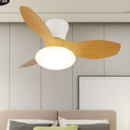 Ventilador Tulip Blanco/Madera P&B - Motor DC. luz LED. 80cmØ.