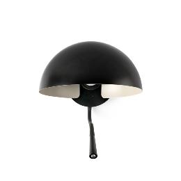 Aplique DOMINICA negro con lector LED Faro Barcelona