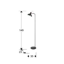 IRIAS PIE SALON 1L NEGRO-COBRE - ILUMINACION i3 By SCHULLER