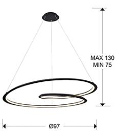 Lampara LOOPING Blanco - Schuller. Ø97cm - Luz LED