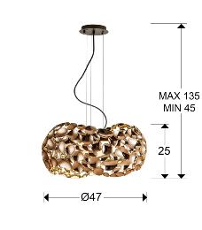 Colgante Narisa Schuller Ø46cm. Rosa/blanco/cromo