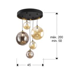 DARK-LAMPARA 5L NEGRO-LATON - SCHULLER