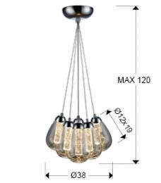 Lámpara colgante Taccia Schuller - 38cm Ø. 6L. LED.