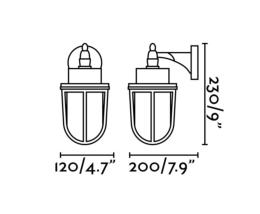 Aplique Nahir dorado mate Faro. Iluminación de Exterior