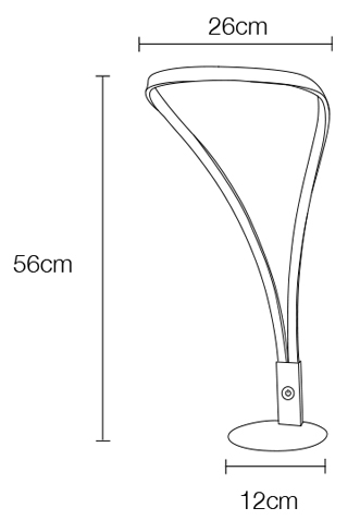 medidas sobremesa shine alto de mimax lighting-led-graduable