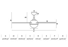 Ventilador Izaro FARO - motor DC luz LED 130cm. Ø