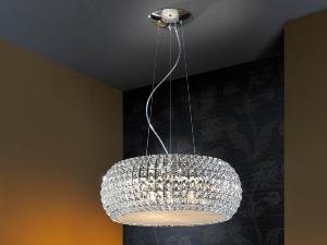 Lampara Diamond Schuller - Abalorios cristal - 54cm LED