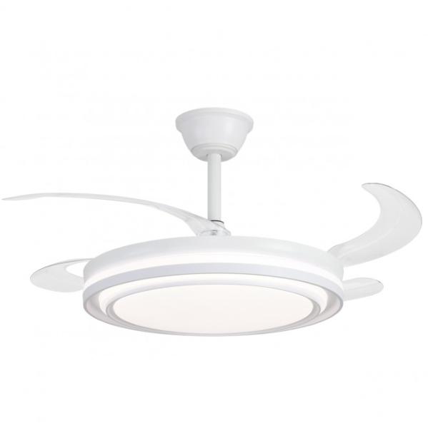 Ventilador KORFU Blanco - Motor DC. luz LED. Ø50-107CM.