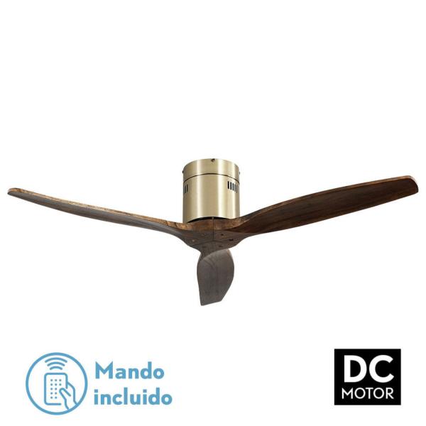 Ventilador AGUILON Oro Envejecido- Sin luz - Fabrilamp motor DC. 132cm.Ø