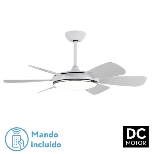 Ventilador ORIEL Blanco - Fabrilamp  Motor DC, luz LED Ø107cm