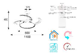 Ventilador DC Aine Jueric - Aspas retractiles  Ø110cm