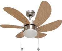 Ventilador de techo 77cm. Delfin Niquel. FABRILAMP