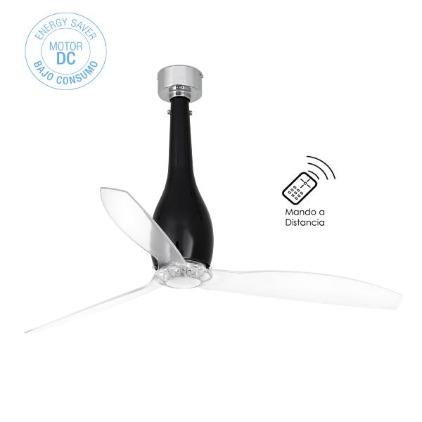 Ventilador Eterfan FARO - negro brillo motor DC 128cm. Ø